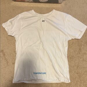 Off-White White T-Shirt with Black Label Text